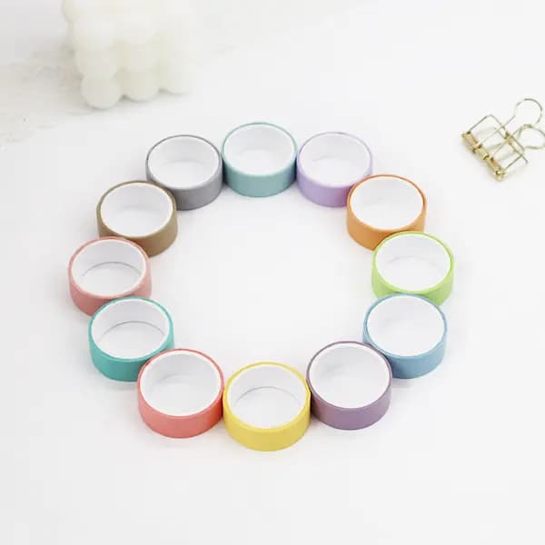 Solid color and paper tape suit Macaron candy color rainbow Washi Tap 12pc