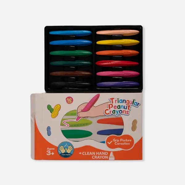 Y-Plus+ Triangular Peanut 12 Pcs Crayon