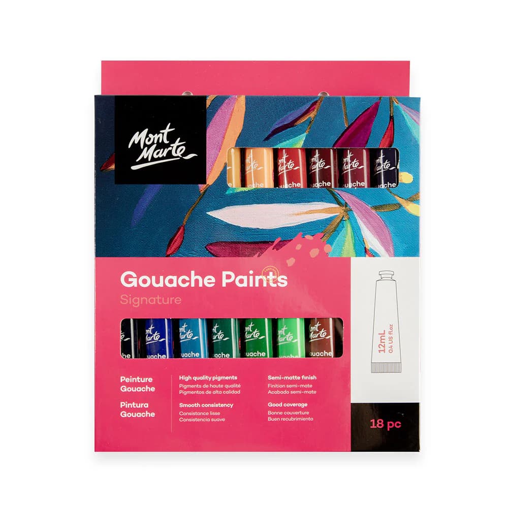 Mont Marte Gouache Paints 18pc x 12ml