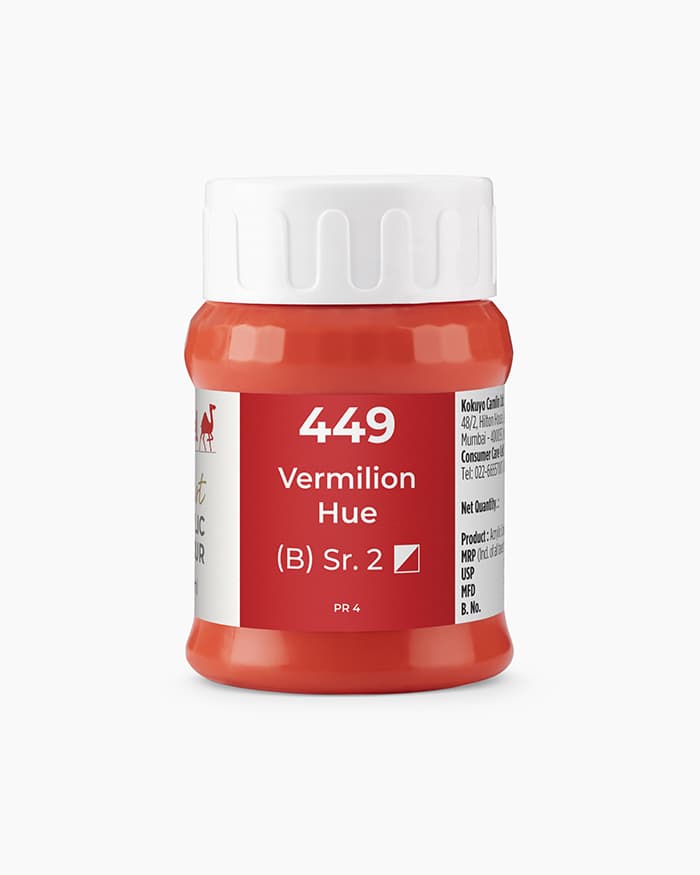 Camel Artist Acrylic Colours Individual jar of Vermilion Hue Sr 2 in 500 ml