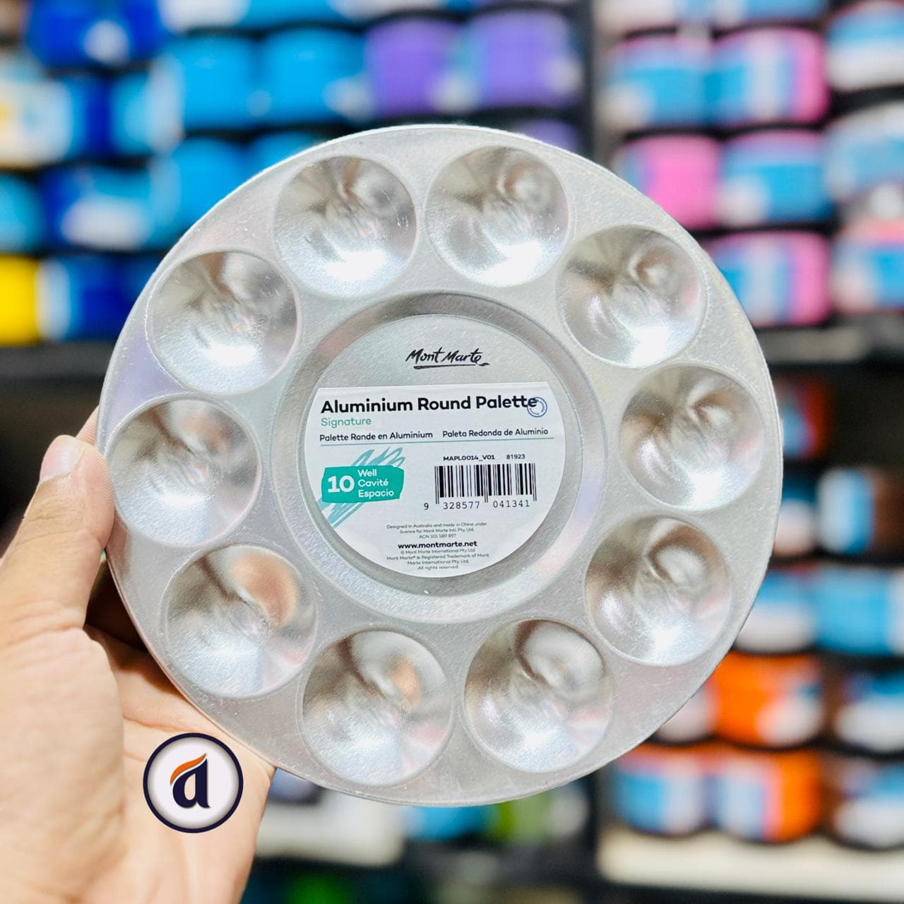 Mont Marte Aluminium Round Palette 10 Well
