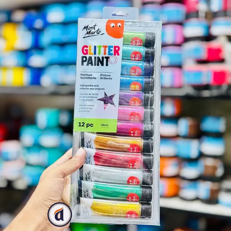 Mont Marte Glitter Paint 12pc x 36ml