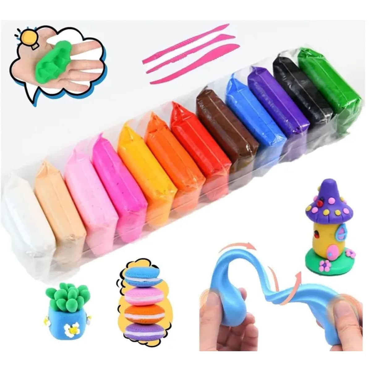 Supper light Diy Foam Clay for kid's 12 pcs set