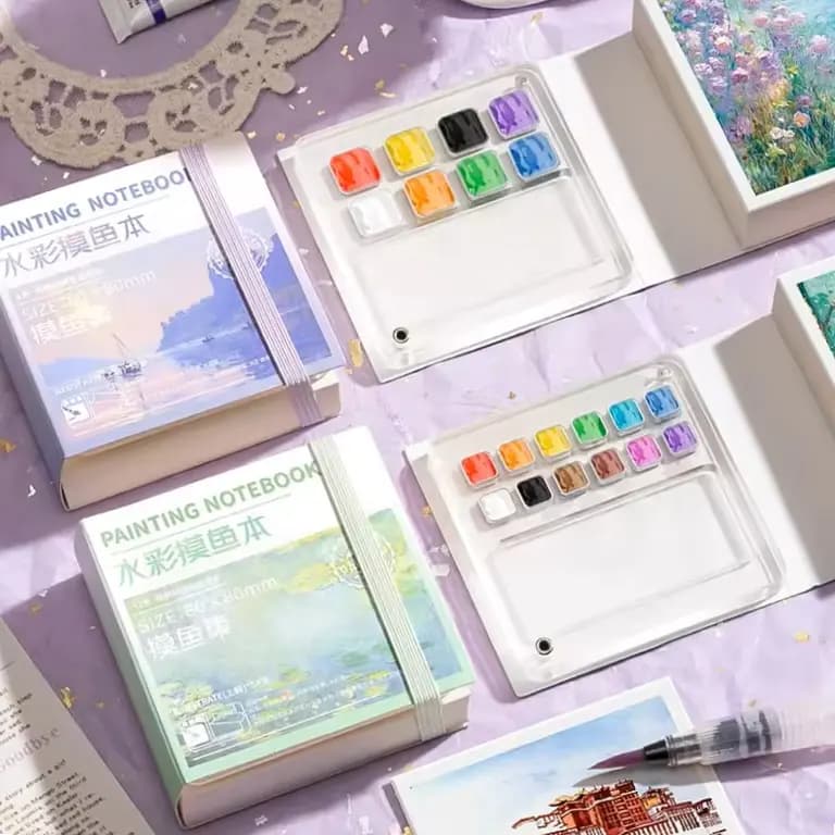 Mini Travel Friendly Notebook With Palette 12 Grade