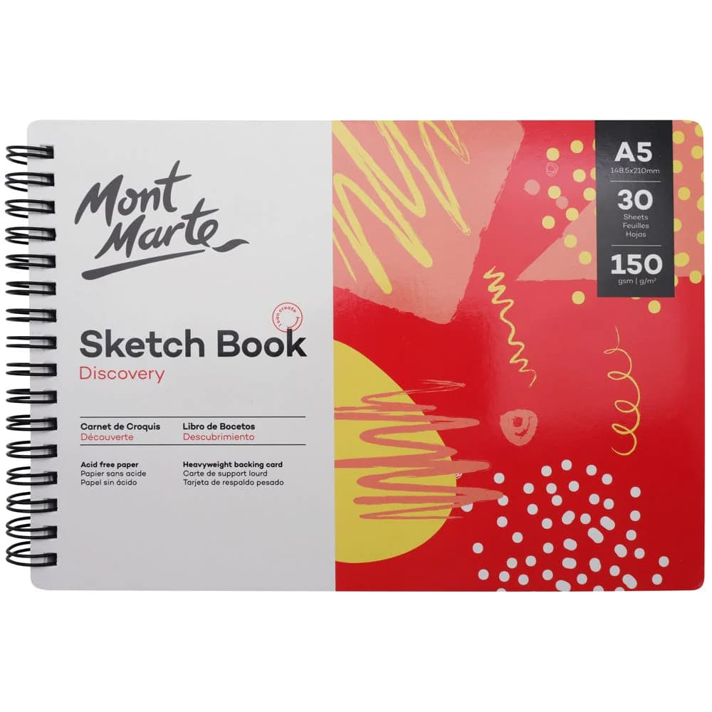 Mont Marte Sketch Book A5 (5.8 x 8.3in) 30 Sheets 150gsm